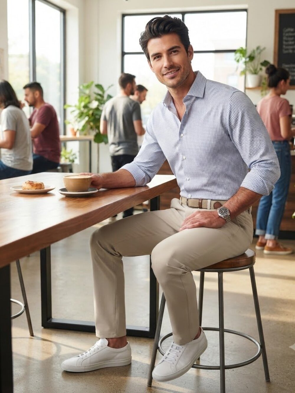 Kenneth Cole Techni-Cole Performance Slim Fit Pants, Size 32 x 34, Tan NWT - Picture 3 of 5